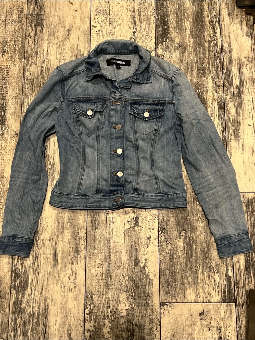 Express Light Wash Denim Jean Jacket - Women's